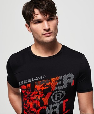 Superdry Active Graphic Férfi Pólók Fekete | UGLFB3781